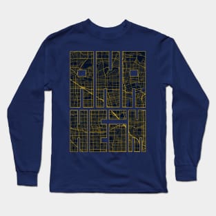 Anaheim, USA City Map Typography - Gold Art Deco Long Sleeve T-Shirt